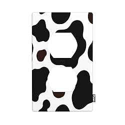 Pznen Cow Print Duplex Wall Plate Cute Cow White