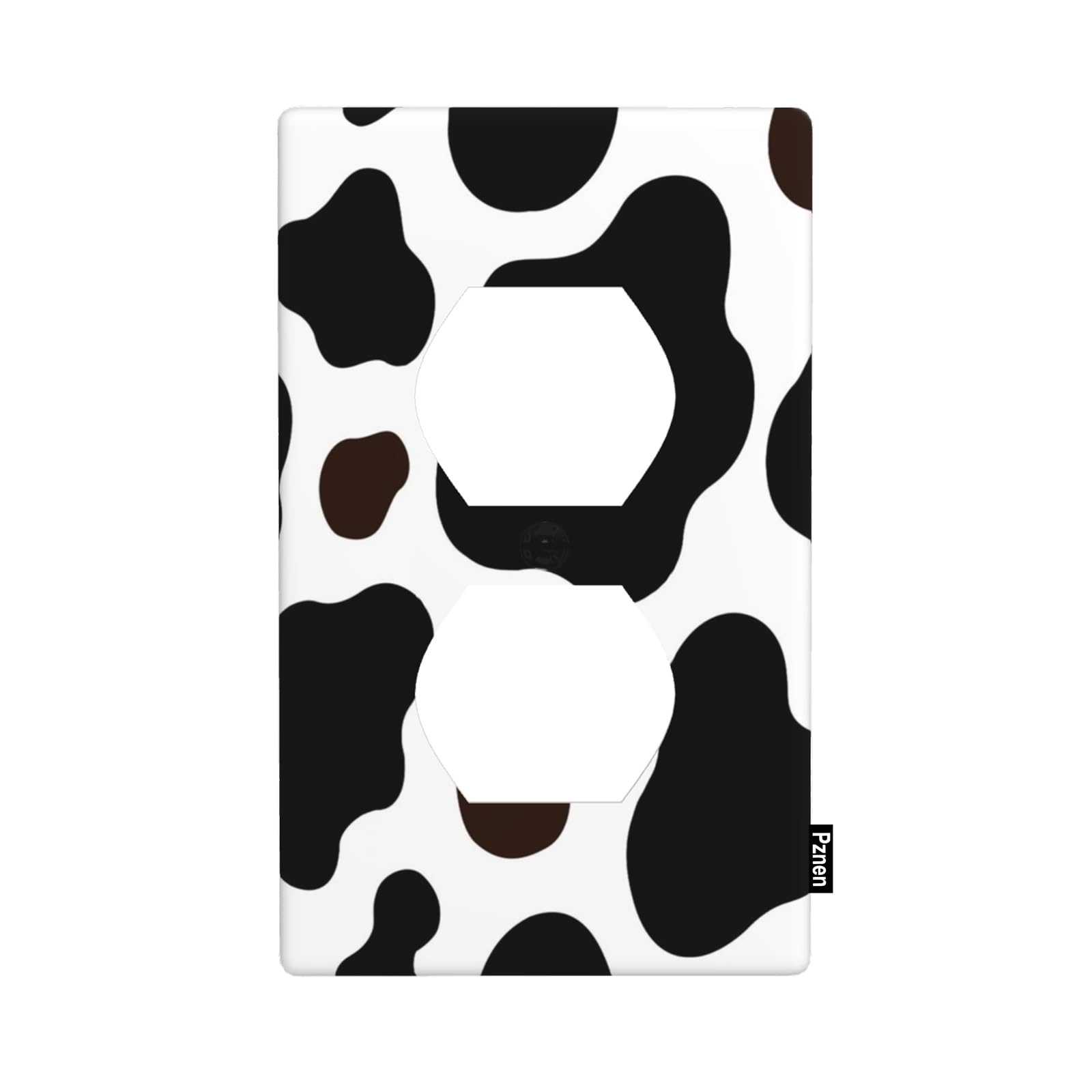 Pznen Cow Print Duplex Wall Plate Cute Cow White