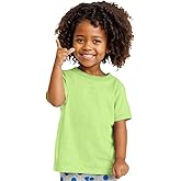COUVER Toddler Boys Girls Cotton Jersey Short Sleeve T-Shirts, Solid Crewneck Tees