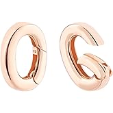 PH PandaHall 2pcs 925 Sterling Silver Spring Bail Connector, 10.5x7.5x2mm Rose Gold Necklace Clasps and Closures Bail Clasp Necklace Enhancer Snap Gate Ring for DIY Bracelets Jewelry Crafts Making