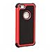 AGRIGLE AB669656 Shock- Absorption/High Impact Resistant Hybrid Dual Layer Armor Defender Full Body Protective Cover Case Compatible with iPhone 5/5S/SE (Black Red)