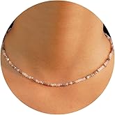 JSJOY Tiny Crystal Beaded Choker Necklaces for Women Colorful Beaded Necklace Dainty Choker Necklaces Simple Boho Jewelry Gifts for Teens Handmade Bead Necklaces Gifts