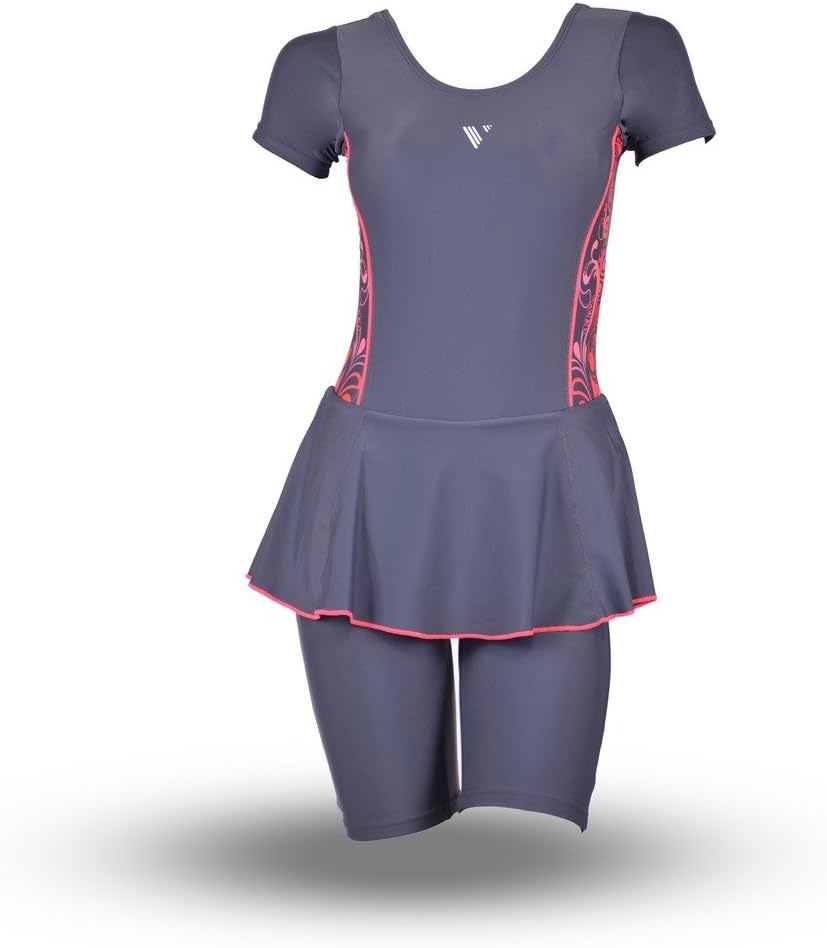 Veloz Xtralife Lycra - Anti tan Women Swim Wear - Frock [Half Sleeves- Half Length]-0NE