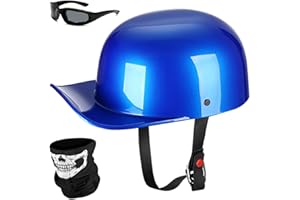 Yesmotor Baseball Motorcycle Helmet Half Cap for Bike Cruiser Chopper Moped Scooter- Dot Approved