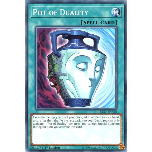 YuGiOh LEDDENA26 1st Ed Pot of Duality Common Card