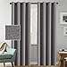 H.VERSAILTEX Linen Blackout Curtains 108 Inches Long for Bedroom/Living Room Thermal Insulated Grommet Curtain Drapes Primitive Textured Linen Burlap Effect Window Draperies 2 Panels - Heather Grey