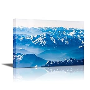 Canvas Wall Art - Beautiful Landscape of White Mountains Covered with Snow | Modern Home Art Canvas Prints Giclee Printing Wrapped & Ready to Hang - 12" x 18"