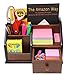 Cherry Brown Office Wooden Desk Organizer with 1 Drawer and Multiple Shelves/Racks for Office Supplies and Desk Accessories - Can be Used on Desktop|Table|Counter in Kitchen or Work Space