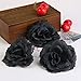 WINOMO 20pcs Silk Rose Flower Heads for Mother's Day Wedding Party Home Decoration (Black)