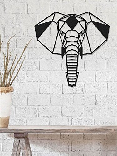Homemania Wall Decoration, Metal, Black, 50 x 0.4 x 50 cm