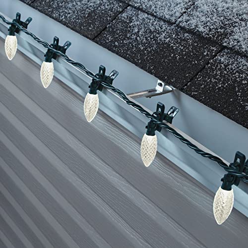 NOMA C9 LED Quick Clip Christmas Lights Builtin ClipOn String Lights 100 Warm White Bulbs