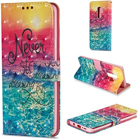 Samsung Galaxy S9 Plus Wallet Case,S9 Plus Case,Pattern Variety PU 3D Painted Leather Case Magnetic Adsorption Card Slot Fast Bracket Wallet Case For Samsung Galaxy S9 Plus (Chasing Dreams)