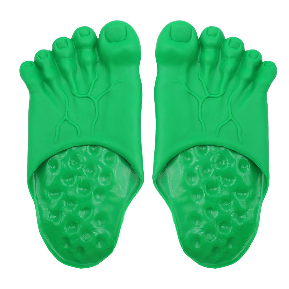 Sarini Jumbo Feet Covers, Hulk Five-Finger Shoes, Realistic Costume, for Halloween Party Accessories（Green）