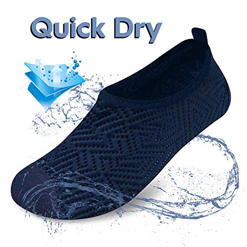Boys Girls Water Shoes Lightweight Comfort Sole Easy Walking Athletic Slip on Aqua Sock Toddler Little Kid Big Kid Blue 2.5~3 Big Kid