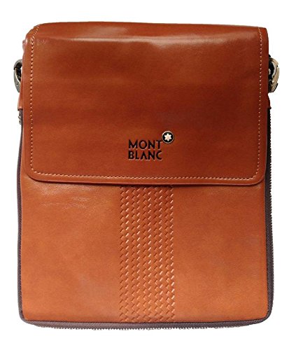 sge formal use & regular use top quality genuine leather sling bag, satchel bag for men & women (tan)