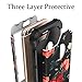 GrapCase Case for iPhone 6, iPhone 6s, Three Layer Heavy Duty Cute Beauty Flowers for Girls Women Shockproof Hybrid Case for iPhone 6/6s, Black Roses