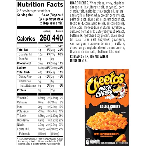 CHEETOS MAC ‘N CHEESE BOLD & CHEESY, 5.9 OZ