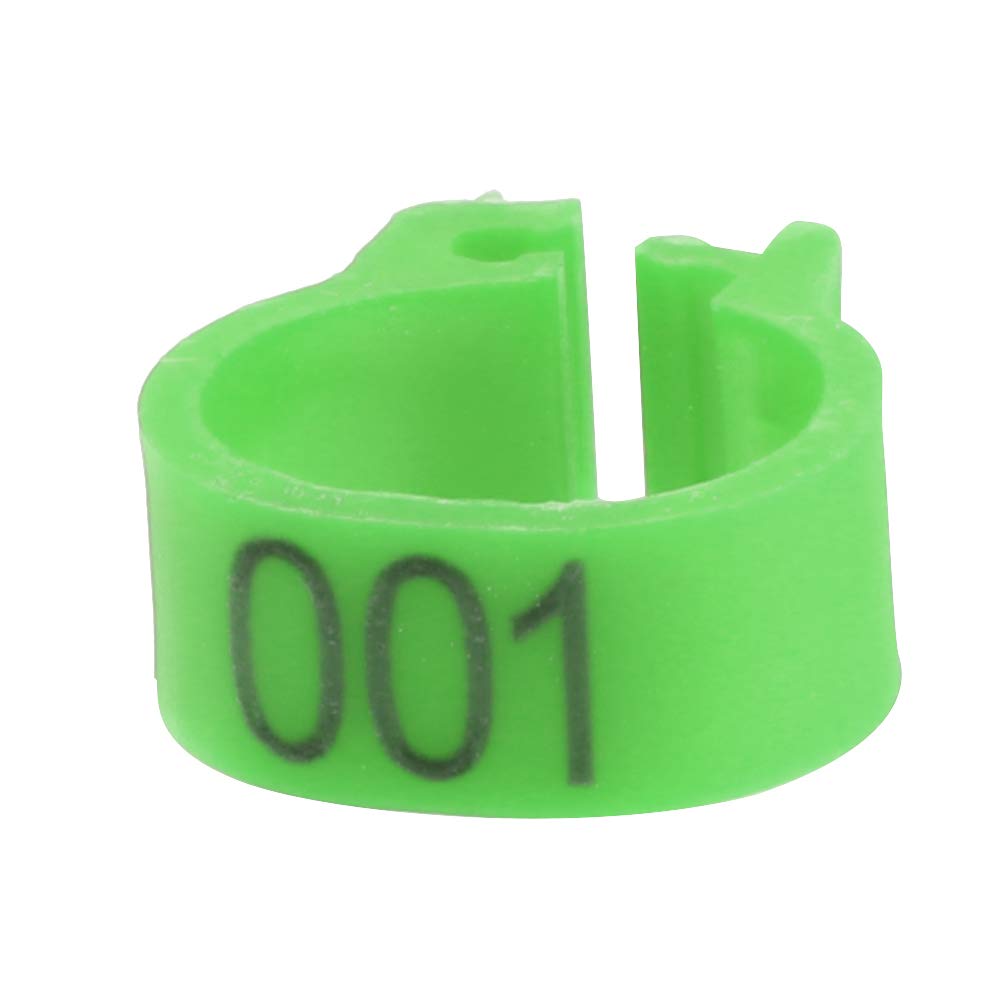 Sheens 100 x Chicken Rings for Pigeon Bird Poultry Ring Durable Plastic Clip Ring for Chicks Birds Ducks Chicken (Green)