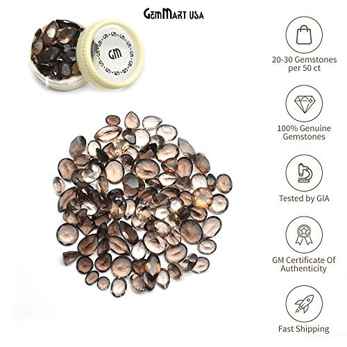 Wholesale 50 + Carats mix Smokey Topaz, Loose Faceted Stones, Smokey Topaz Mix, AAAmazing Cut and Quality, Mix Gems, Mixed Gemstone, COA from Gem Mart Usa