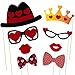 OULII Valentines Day Photo Booth Props Wedding Bridal Shower Photo Booth Prop with Sticks for Valentine's Day Wedding Party Supplies 47 Pieces