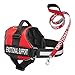 Industrial Puppy Emotional Support Vest Harness with Hook, Loop Straps and Handle, 2 Reflective Emotional Support Self-Adhesive Straps, Detachable, ESA Matching Leash Set, Dog Accessories, XXS, Red