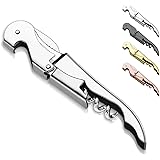 Kyraton Waiter Corkscrew Wine Key Wine Opener with Foil Cutter,Stainless Steel Classic All-in-one Corkscrew Double Hinged Cor