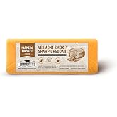 Farmers Market Vermont Smokey Sharp Cheddar Wisconsin Cheese, 7oz | Smoked Vermont Cheddar Blocks for Charcuterie Board and Cheese Platters - Gluten Free, Low Carb, Keto and Paleo