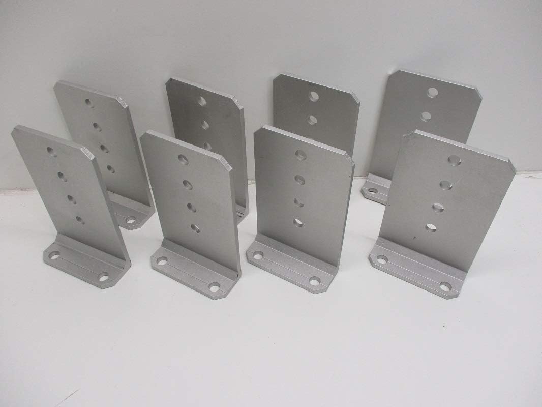 (8) Vertical Pontoon Boat Trailer Bunk Bolster L Brackets / 5" by 8" Aluminum