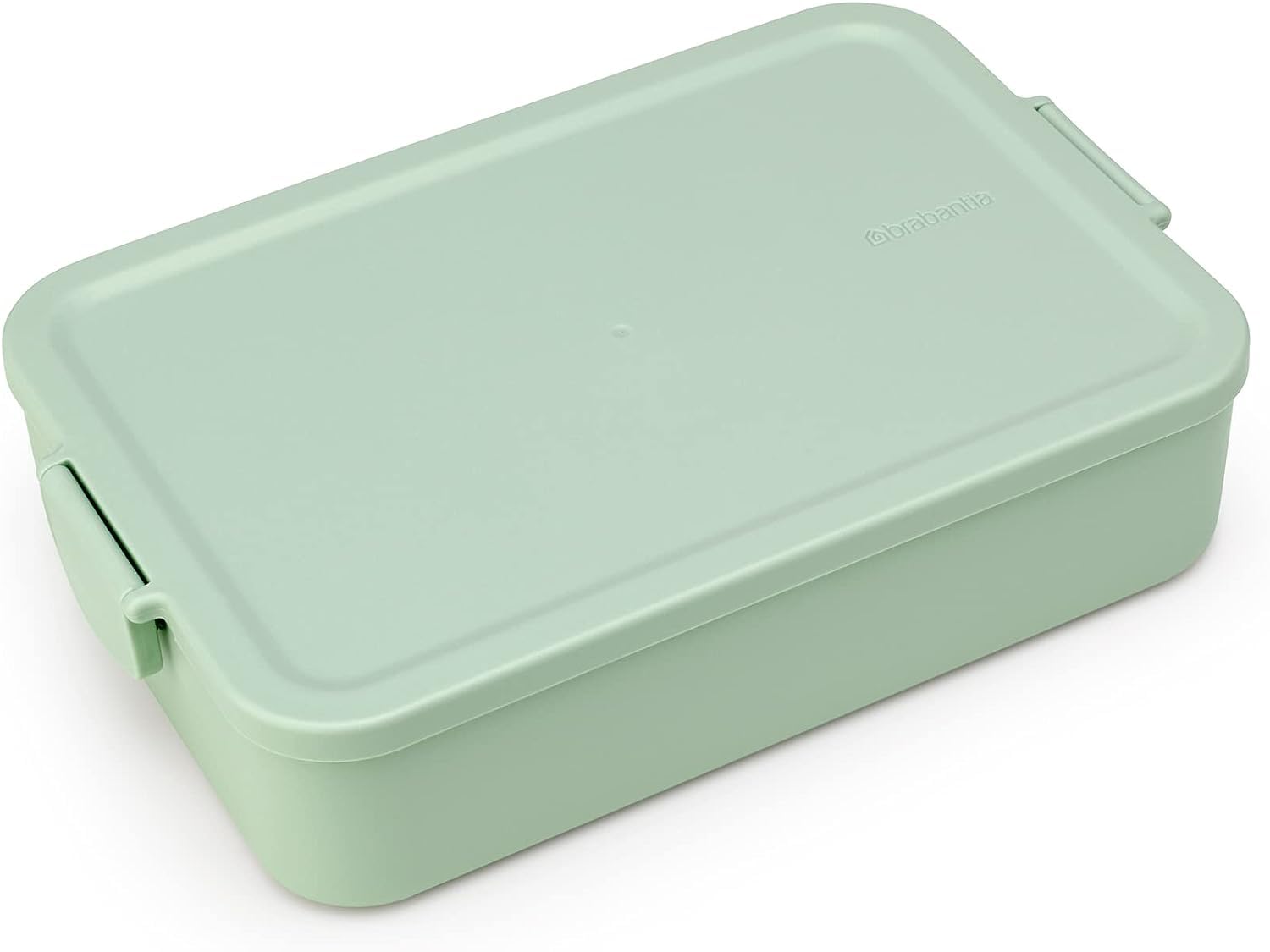 Brabantia - Make & Take Lunch Box - Large Volume (2L) - BPA-Free - Lid with Clips - Suitable for Freezer - Dishwasher & Microwave Safe - Jade Green - 25.5 x 16.7 x 6 cm