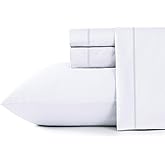 Shunjie.Home 100% Cotton Twin Bed Sheets Set - 600 Thread Count Sateen - 3 Piece Bed Sheet Set, Deep Pocket with All Around Elastic, Breathable & Durable Hotel Luxury Bedding - White