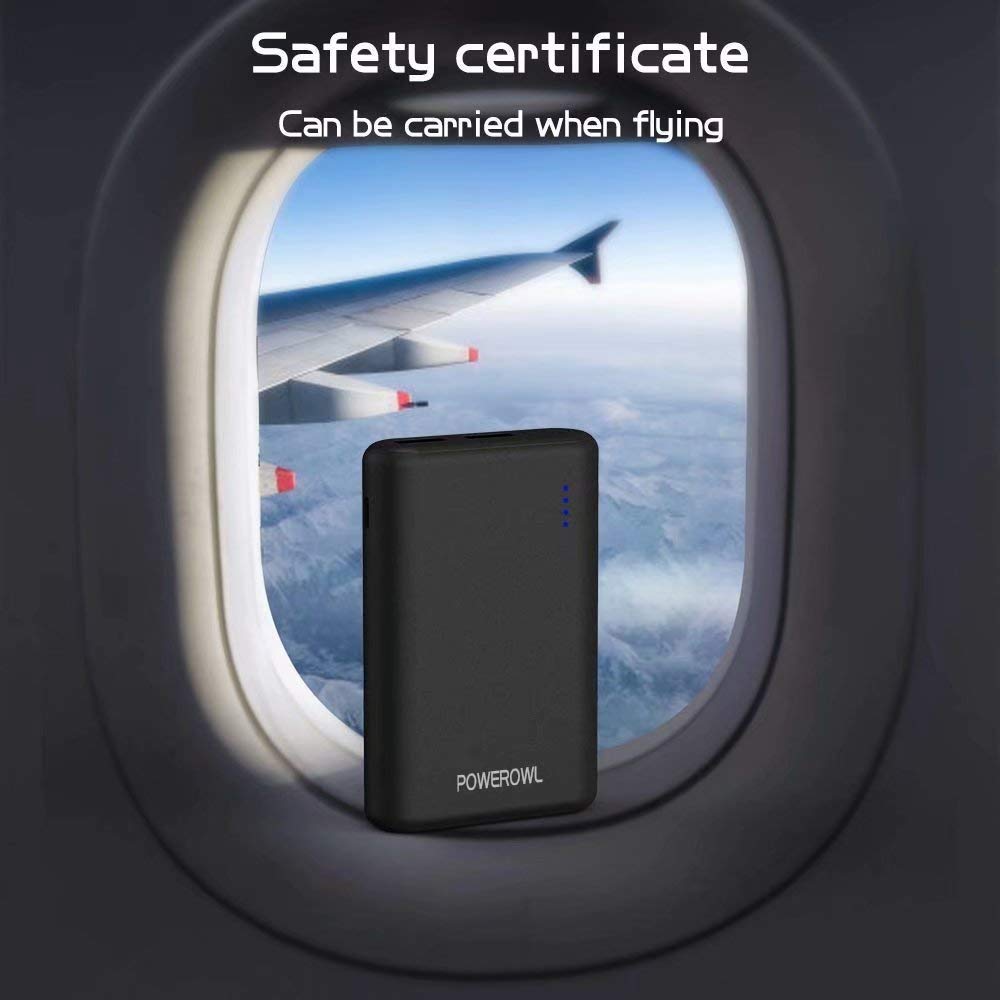 POWEROWL Power Banks 10000mAh High Capacity Portable Phone Charger External Battery Charger Compatible with iPhone iPad Huawei Samsung Xiaomi and more（Black）