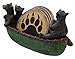 Old River Outdoors 3 Black Bears Canoeing Coaster Set - 4 Coasters Rustic Cabin Green Canoe Cub Decor