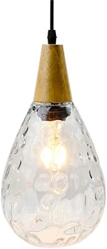 Amazon Zekoo ペンダントライト 引掛けシーリングライト E26口金 Led対応 照明器具 天井照明 ランプシェード 吊り下げ灯 北欧 レトロモダンライト 飾りランプ おしゃれ かわいい 間接照明 手作りガラス コード長さ調整可能 工事不要 1灯 16cm ガラス クリア Zekoo