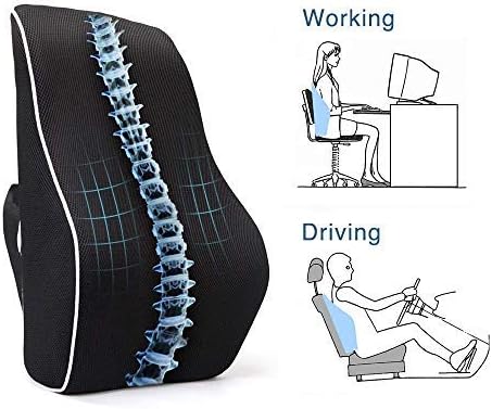 LEBEDO INDIA Memory Foam Soft Support Lumbar Supportive Back Cushion (Universal Size)