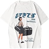 Vamtac Graphic Tees for Women Y2K Oversized Tshirts Japanese Streetwear Tops Casual Loose Summer Cotton Unisex