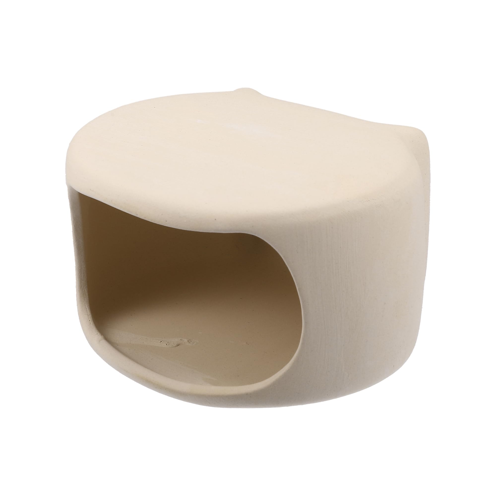 CAPASTEC Aquarium Hideaway Rock Cave, Ceramic Fish Tank Decoration Stone for Aquatic Pets to Breed Plays Rest, 4.06x3.46x2.36 Inch (Beige Yellow)