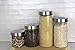 Home Basics 4 Piece Round Glass Canisters with Stainless Steel Airtight Screw On Lid Food Storage and More