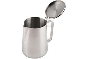 Milk Frothing Pitcher with Lid, Stainless Steel Coffee Cup Mug Milk Frothing Pitcher Jug Latte Coffee Art for Home Office Kit