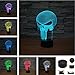 Skull 3D Illusion Lamp for Halloween Decor, Elstey 7 Color Changing Touch Table Desk LED Night Light Great Kids Gifts Home Decoration