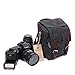 BLUBOON Vintage Canvas Camera Bag Shockproof Leather DSLR SLR Messenger Shoulder Bag Waterproof (Black)
