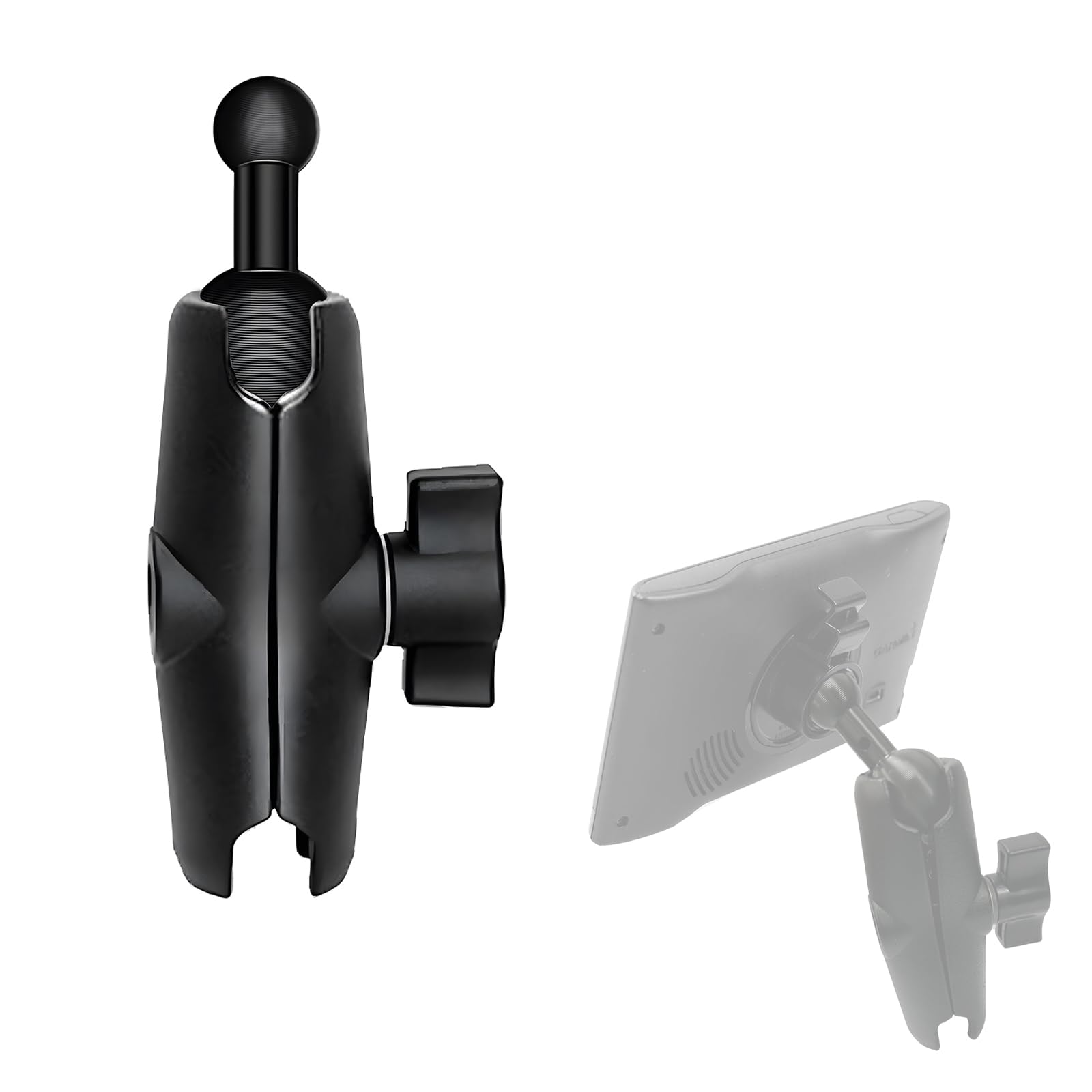 25mm / 1 inch to 17mm Ball Adapter for RAM Mounts B Size Double Socket Arm, Garmin 17mm Swivel Ball Mounting Pattern GPS Mount (Double Socket Arm: Long 3.75")