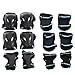 Leadpo Adult / Child Black Blue Color Knee Pads Elbow Pads Wrist Guards 3 In 1 Protective Gear Set For Multi Sports Outdoor Activities Mountain Bike Elbow Pads
