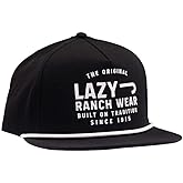 Lazy J Ranch Black Untroubled Classic Rope Trucker Hat - Adjustable Unisex Country Hats, Vintage Trucker Hat, Rope Hat