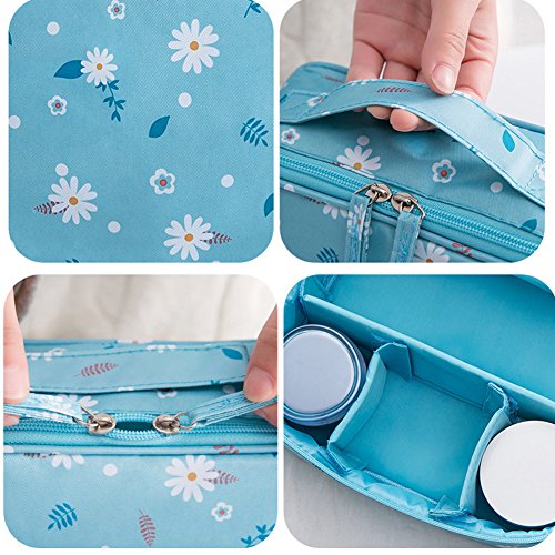 FOERTENG Travel Waterproof Makeup Bag Cosmetic Large Capacity Train Case Toiletry Bags for Women (A)