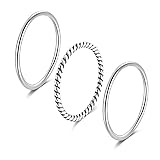 SILBERTALE 925 Sterling Silver Stacking Minimalist