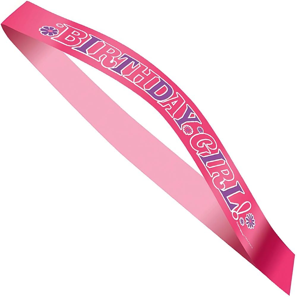 Birthday Girl Pink Satin Sash - 1 Piece - Luxurious Feel & Elegant Design for Birthday Celebrations