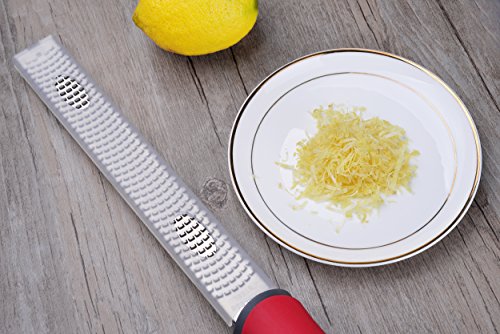Haturi Stainless Steel Zester, Cheese Zester, Lemon Zester Grater, Kitchen Tool for Ginger, Citrus, Nutmeg, Potato, Vegetable & Fruit