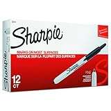 Sharpie 32701 Retractable Permanent Markers, Fine Point, Black, 12 Count