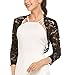 Grabsa Women’s 3 4 Sleeve Lace Shrugs Bolero Cardigan Crochet Sheer Crop Jacket