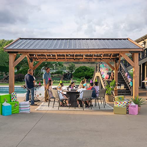 Backyard Discovery Norwood 16 ft. x 12 ft. Cedar Wood Gazebo,Thermal